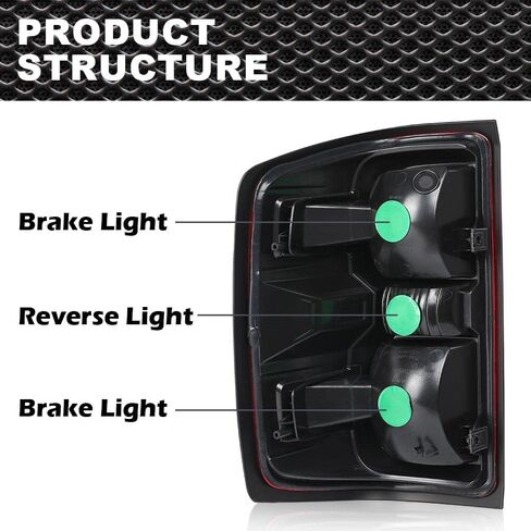 CROSSDESIGN Rear Tail Lights Assembly Red Lens Right Passenger Side Compatible With 2016-2019 Chevy Silverado 1500 2500HD, Fit GMC Sierra 3500HD in Kuwait