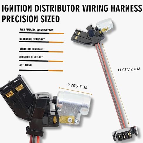 19207437 Ignition Distributor Wiring Compatible with 1982-1991 Chevrolet Corvette Camaro El Camino Monza 1979-1985 Oldsmobile Cutlass Calais Omega 1979-1984 GMC Caballero Waterproof Harness in Kuwait