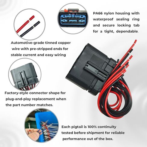وصلة أسلاك توصيل الباب، OE 05013961AA/1P2522، متوافقة مع 1999-2004 Jeep Grand Cherokee، 2001-2007 Dodge/Chrysler Caravan & Town & Country، 2004-2005 Pacifica، 2001-2003 Voyager in Saudi Arabia