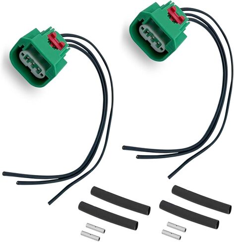 2 PCS Car Light Harness Plug, H13 9008 DRL Parking Light Retrofit Socket Connector, Car Light Connector Wiring Harness Replace #68064997AA, Compatible with Chrysler Jeep (Black & Green) in Kuwait