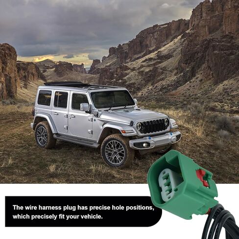 2 PCS Car Light Harness Plug, H13 9008 DRL Parking Light Retrofit Socket Connector, Car Light Connector Wiring Harness Replace #68064997AA, Compatible with Chrysler Jeep (Black & Green) in Kuwait