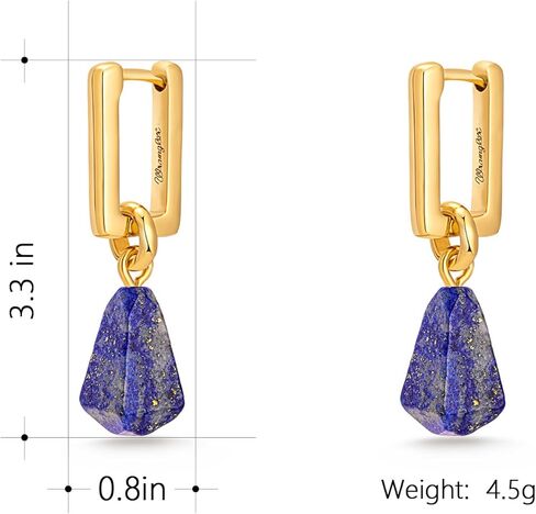 Montana West x Wrangler Natural Gemstone Dangle Earrings for Women Gold Plated Retro Huggie Lightweight Danity Trendy Jewelry in Saudi Arabia