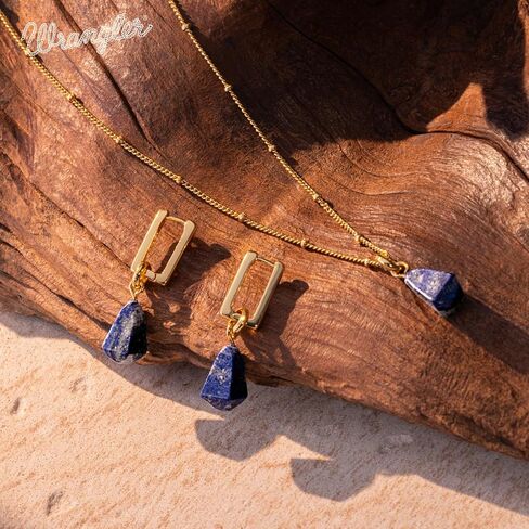 Montana West x Wrangler Natural Gemstone Dangle Earrings for Women Gold Plated Retro Huggie Lightweight Danity Trendy Jewelry in Saudi Arabia