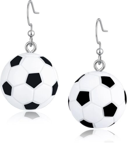 World Soccer Cup Earrings for Women, Football Sports Drop Dangle Earrings Silver Statement Earrings Jewelry for Womens Trendy in Kuwait