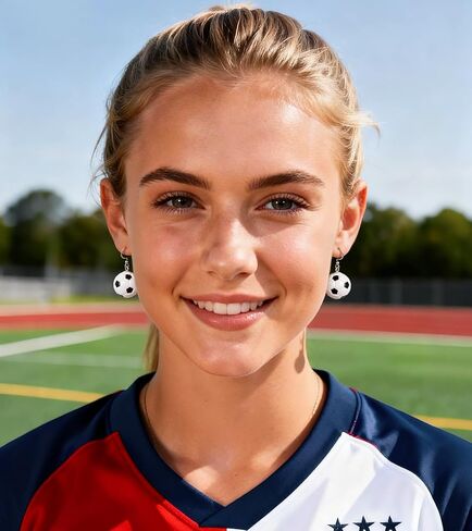 World Soccer Cup Earrings for Women, Football Sports Drop Dangle Earrings Silver Statement Earrings Jewelry for Womens Trendy in Saudi Arabia