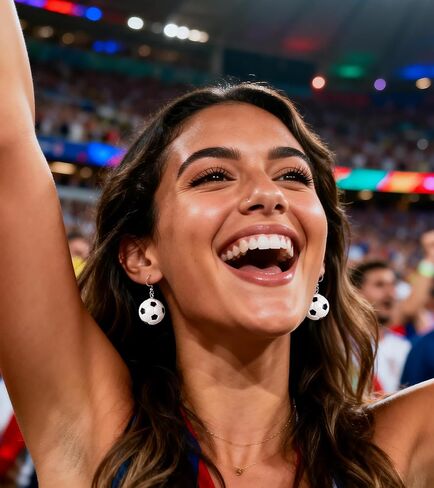 World Soccer Cup Earrings for Women, Football Sports Drop Dangle Earrings Silver Statement Earrings Jewelry for Womens Trendy in Saudi Arabia