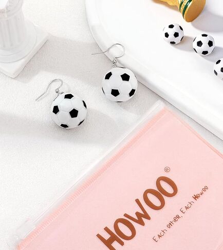 World Soccer Cup Earrings for Women, Football Sports Drop Dangle Earrings Silver Statement Earrings Jewelry for Womens Trendy in Saudi Arabia
