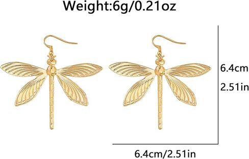 Dragonfly Earrings for Women Gold Dragonfly Dangle Drop Earrings Bug Insect Animal Earring Fashion Jewelry for Women Gift Charms in Saudi Arabia