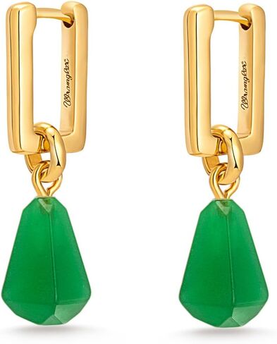 Montana West x Wrangler Natural Gemstone Dangle Earrings for Women Gold Plated Retro Huggie Lightweight Danity Trendy Jewelry in Saudi Arabia