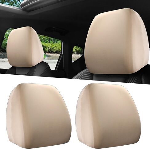 2PCS Car Headrest Covers, Anti-Dirty Soft Car Head Rest Cover Protector, Reusable Vehicle Interior Seat Pillow Protective Covering, Universal Automotive Accessories for SUV, Sedan, Truck (Orange) in Saudi Arabia