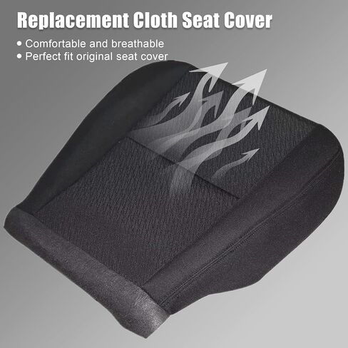 GXARTS Cloth Front Driver and Passenger Side Bottom Seat Cover & Both Bottom Foam Cushion Replacement Black #19C Fit for Chevy Silverado Avalanche Suburban Tahoe GMC Sierra Yukon 2007-2014 in Saudi Arabia