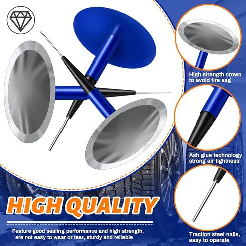 Frienda 24 Pcs Tire Patches Kit 3/8" x 2 3/8" Rubber Tire Repair Patch Mushroom Plug Kit Rubber Puncture Repair Plug for Car Motorcycle Truck Bus in Kuwait