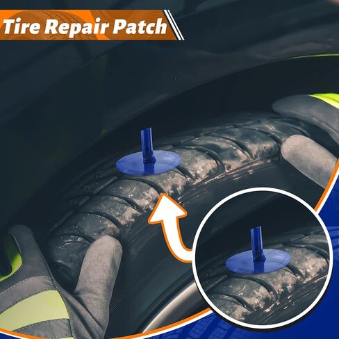 Frienda 24 Pcs Tire Patches Kit 3/8" x 2 3/8" Rubber Tire Repair Patch Mushroom Plug Kit Rubber Puncture Repair Plug for Car Motorcycle Truck Bus in Kuwait