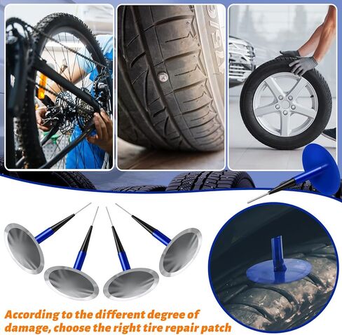 Frienda 24 Pcs Tire Patches Kit 3/8" x 2 3/8" Rubber Tire Repair Patch Mushroom Plug Kit Rubber Puncture Repair Plug for Car Motorcycle Truck Bus in Kuwait