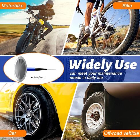 Frienda 24 Pcs Tire Patches Kit 3/8" x 2 3/8" Rubber Tire Repair Patch Mushroom Plug Kit Rubber Puncture Repair Plug for Car Motorcycle Truck Bus in Kuwait