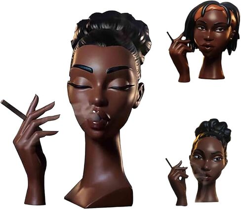 Head Incense Burner Black Woman-Cool Stuff for Interior Decoration Novelty Incense Holders Black Women Smoking Aromatherapy. （Blackwomen1, Small） in Saudi Arabia