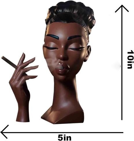 Head Incense Burner Black Woman-Cool Stuff for Interior Decoration Novelty Incense Holders Black Women Smoking Aromatherapy. （Blackwomen1, Small） in Saudi Arabia