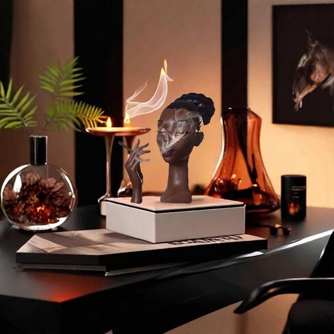 Head Incense Burner Black Woman-Cool Stuff for Interior Decoration Novelty Incense Holders Black Women Smoking Aromatherapy. （Blackwomen1, Small） in Saudi Arabia
