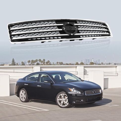 شبكة أمامية مصبغة إطار كروم شبكة سوداء متوافقة مع 2009-2014 نيسان ماكسيما NI1200231 620709N00A in Kuwait