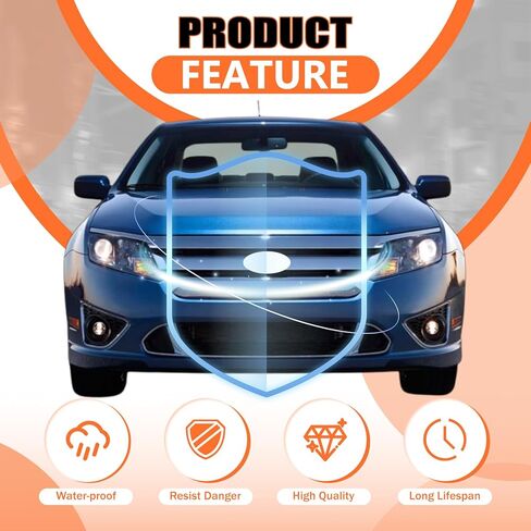 JX RACING Front Bumper Lower Grille with Chrome Molding Trim Grill Assembly Compatible with Ford Fusion Sport 2010 2011 2012 AE5Z8200DB FO1036126 in Kuwait