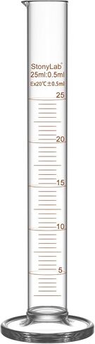 stonylab 1-Pack أسطوانة متدرجة، زجاج بوروسيليكات 500 مل أسطوانة قياس زجاجية متدرجة ذات جدار ثقيل in Kuwait