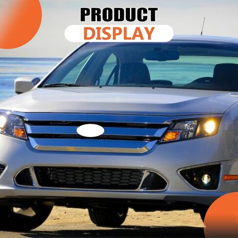 JX RACING Front Bumper Lower Grille with Chrome Molding Trim Grill Assembly Compatible with Ford Fusion Sport 2010 2011 2012 AE5Z8200DB FO1036126 in Kuwait