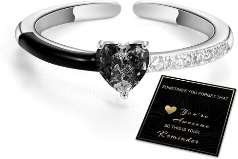 هدايا الرعاية الذاتية للنساء خواتم الخطبة للنساء خواتم الوعد لأفضل 10 هدايا عيد ميلاد لها خاتم القلب الأسود هدية خطوبة ملهمة خاتم الأمل in Kuwait