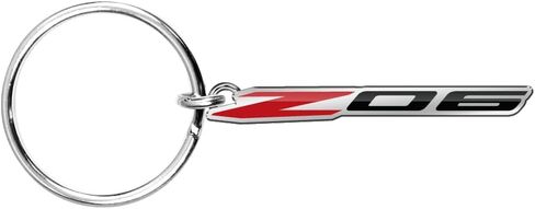 iPick Image for Chevrolet Corvette C8 Z06 Logo Die-Cut Metal Key Chain Key-Charm with Black Lanyard Strap, Exclsive Official Licensed Product in Saudi Arabia