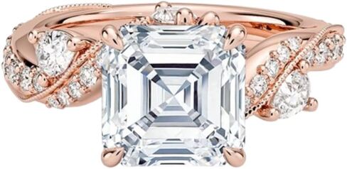 3 Carat Lab Grown Diamond Ring VVS2 10K 14K 18K Solid Gold Lab Grown Diamond Engagement Ring Milgrain Nature-Inspired Wedding Bridal Anniversary Ring Valentine Gift for Women(IGI Certified) in Saudi Arabia