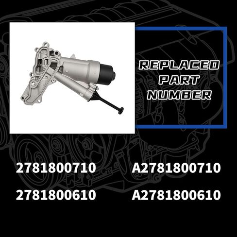 Engine Oil Filter Housing Compatible with GL450 E550 S550 GL550 CLS550 GLS550 E63 E63 S63 G63 ML63 CL63 SL63 GL63 GLE63 GLS63 SLK55 AMG S 2011-2019 Replaced for 2781800710 2781800610 in Kuwait