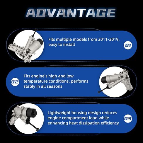 Engine Oil Filter Housing Compatible with GL450 E550 S550 GL550 CLS550 GLS550 E63 E63 S63 G63 ML63 CL63 SL63 GL63 GLE63 GLS63 SLK55 AMG S 2011-2019 Replaced for 2781800710 2781800610 in Kuwait