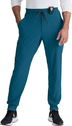 BARCO One Vortex Scrub Jogger for Men - Elastic Waist Eco-Friendly Fabric, Anti-Wrinkle, 4-Way Stretch Men's Scrub Pant in Kuwait
