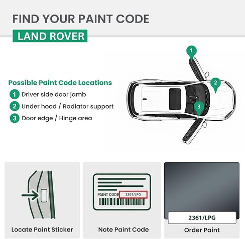 ERA Paints - 2361/LPG - Bosphorous Gray Metallic for LAND ROVER Exact OEM Color Match Automotive Touch Up Paint for Cars - Scratch & Chip Repair for Metal & Plastic - Premium Kit - Made in USA in Saudi Arabia