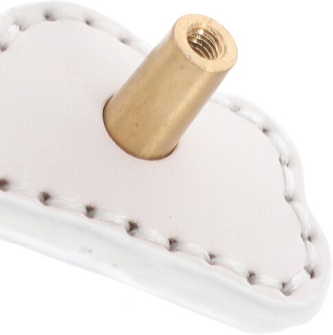 Luxshiny 2pcs Cloud Shaped Drawer Pull Handles, Thick Brass Dresser Hardware with White Leather Soft Grip for ’s Wardrobe Cabinet Doors, Decorative Room Furniture Accessories in Kuwait