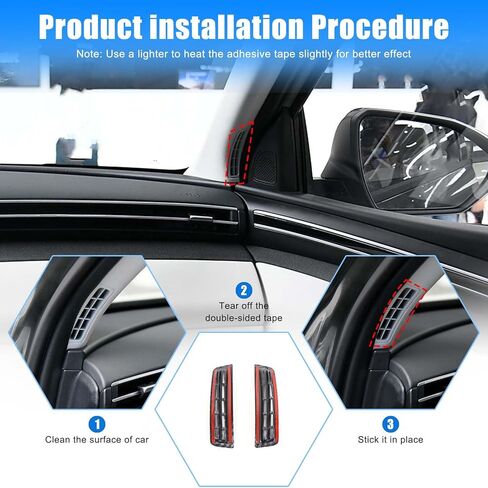 A Pillar A/C Outlet Frame Trim Compatible with H-yundai Tucson/Santa Cruz 2022-2024, ABS Inner A-Pillar Air Vent Cover Protector Accessories in Saudi Arabia