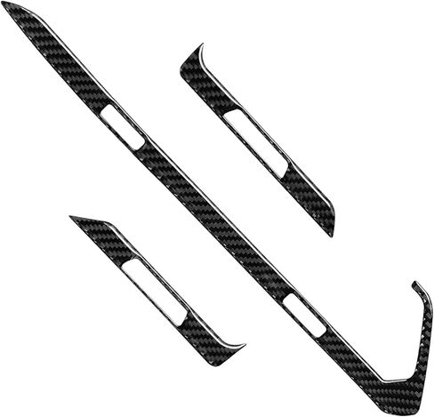 Compatible with Carbon Fiber Central Control Air Conditioner Outlet Frame Panel Air Vent Outlet Frame Trim Cover Interior Stickers for BMW X3 G01 G08 2018 2019 2020 2021 (3PCS Black) in Saudi Arabia