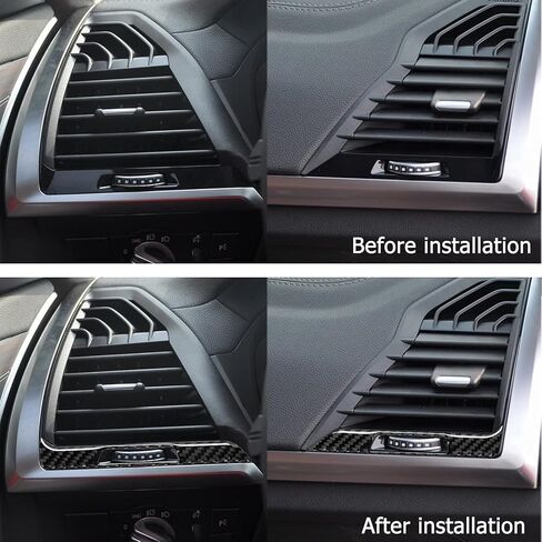 Compatible with Carbon Fiber Central Control Air Conditioner Outlet Frame Panel Air Vent Outlet Frame Trim Cover Interior Stickers for BMW X3 G01 G08 2018 2019 2020 2021 (3PCS Black) in Saudi Arabia