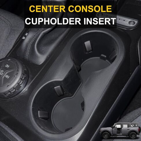 Center Console Organizer for 2025 2026 Ford Bronco 4 Door Accessories - Double Layer Armrest Storage Box Compartment & Center Console Cupholder Insert - (Only for Automatic Transmission & 4 Doors) in Kuwait
