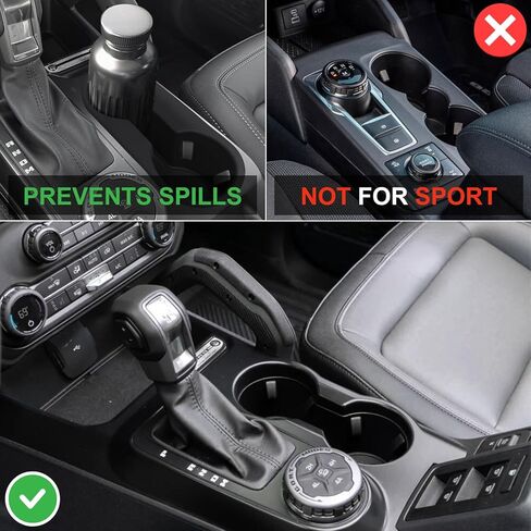 Center Console Organizer for 2025 2026 Ford Bronco 4 Door Accessories - Double Layer Armrest Storage Box Compartment & Center Console Cupholder Insert - (Only for Automatic Transmission & 4 Doors) in Kuwait