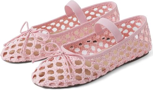 AMINUGAL Womens Woven Ballet Flat Shoes Round Toe Mary Janes Flats Elastic Band Dressy Comfortable Ballerina Flats for Women in Saudi Arabia