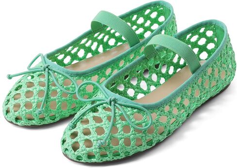 AMINUGAL Womens Woven Ballet Flat Shoes Round Toe Mary Janes Flats Elastic Band Dressy Comfortable Ballerina Flats for Women in Saudi Arabia