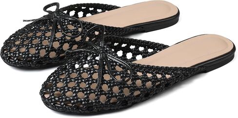 AMINUGAL Womens Woven Ballet Flat Shoes Round Toe Mary Janes Flats Elastic Band Dressy Comfortable Ballerina Flats for Women in Saudi Arabia