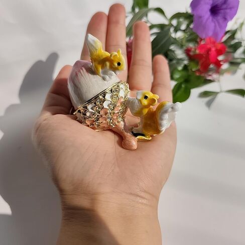 المينا البلوط الفاكهة والسنجاب حامل المجوهرات خاتم قلادة القرط حلية صندوق رسمت باليد البلوط والسنجاب الزينة للمنزل والمكتب ديكور الوردي in Kuwait