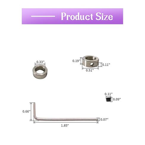 RUIAN 1/4" Bore Shaft Collar 6mm Bore Zinc Plated Solid Steel Screw Style Lock Collars with 1/4" Bore Size,1/2" Outer Diameter, and 5/16" Width, 12Pcs in Kuwait