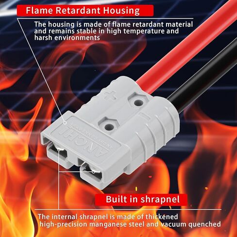6AWG 6FT Anderson Connector 50 Amp Cable,Anderson SB50 Plug Battery Quick Connector Cable for Solar and Wind Energy Systems Battery Power Connections in Saudi Arabia