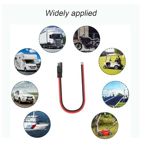 2 Pack 10AWG SAE Connector, 1FT SAE Single Plug Quick Disconnect Connector for Solar Panel, Motorcycle, Car, RV in Kuwait