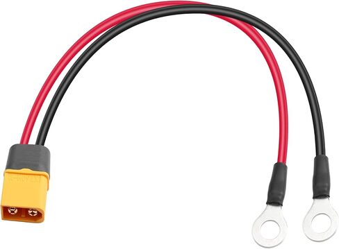 PNGKNYOCN XT60 إلى O كبل طرفي حلقي، 14AWG XT60 ذكر إلى O كبل طاقة تمديد لأطراف حلقية لمجموعة الألواح الشمسية وشحن البطارية (0.3M/1FT) in Saudi Arabia