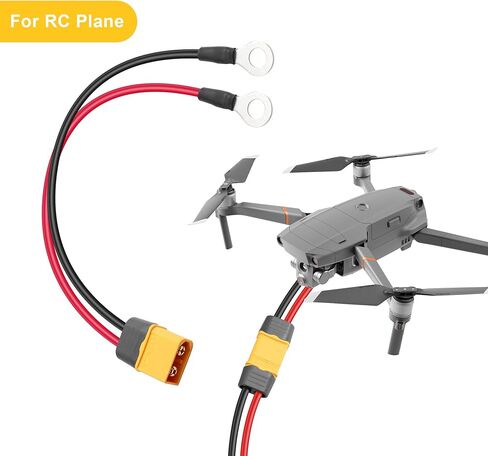 PNGKNYOCN XT60 إلى O كبل طرفي حلقي، 14AWG XT60 ذكر إلى O كبل طاقة تمديد لأطراف حلقية لمجموعة الألواح الشمسية وشحن البطارية (0.3M/1FT) in Saudi Arabia