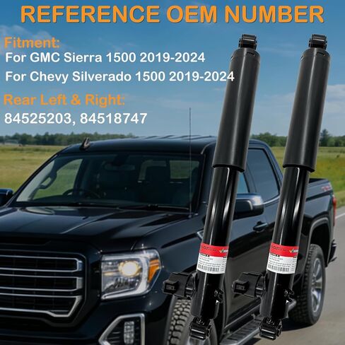 مجموعة دعامة امتصاص الصدمات الخلفية مع التخميد التكيفي لسيارة GMC Sierra 1500، لسيارة شيفروليه سيلفرادو 1500 2019 2020 2021 2022 2023 2024 84525203 84518747 يسار ويمين in Kuwait