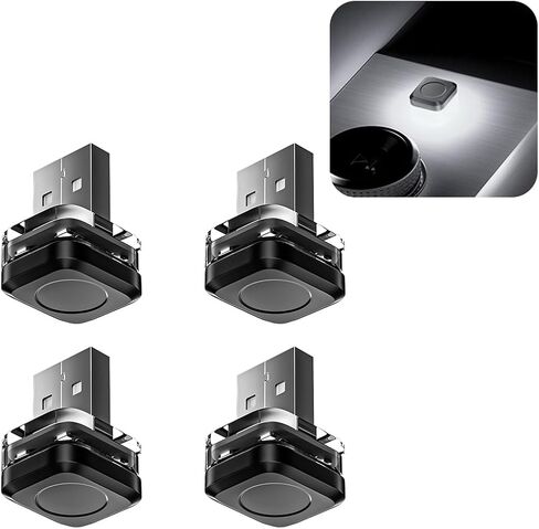 4PCS Car Interior USB LED Light, Portable Plug-in Bright Vehicle Atmosphere Decor Lamp, Small Automotive Inside Decoration Ambient Night Light Kit, Universal for SUV Van Truck (Blue) in Saudi Arabia